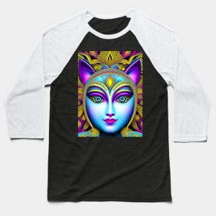 Catgirl DMTfied (4) - Trippy Psychedelic Art Baseball T-Shirt